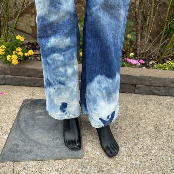 Vintage Old Navy Jeans 1994 Womens Size 8 Regular Medium Denim Bleach Bottom - Picture 3 of 9